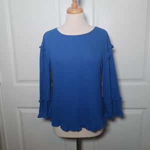 Melissa Paige Blue 3/4 Sleeve Top